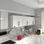 Kenzlife hazır mutfak dolabı elma60 byz mod1 60*240*32 mebran kapak suntalam gövde - Renk - Beyaz