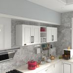 Kenzlife hazır mutfak dolabı fasulye60 byz mod1 60*200*32 mebran kapak suntalam gövde - Renk - Beyaz