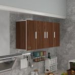 Kenzlife Hazır Mutfak Merlanda Ceviz 060x120x22 Mutfak Banyo Dolabı Kapaklı Raflı
