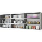 Kenzlife Hazır Mutfak Orela Gri 060*150*22 Mutfak Banyo Dolabı Kapaksız Raflı