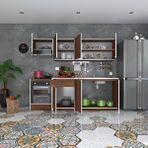 Kenzlife Hazır Mutfak Seti Nayakan Cvz 240 Cm Genişlik Üst Tezgahsız Ankastre Fırın Modüllü Ceviz