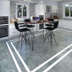 Kenzlife Hem105Zengin 100x70 cm Ceviz Siyah Masa ve 4 Adet Siyah Kolçaklı Sırt Minderli Sandalye Takımı
