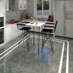 Kenzlife Hem105Zengin 70x70 cm Beyaz Siyah Masa ve Kolçaklı 2 Adet Siyah Sandalye Takımı