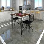 Kenzlife HEM75MAZLUM 60x60 cm Siyah Ceviz Masa Sandalye Takımı