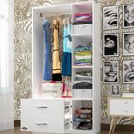 Kenzlife Hülagü 175*90*40 Beyaz 2 Çekmeceli Gardrop