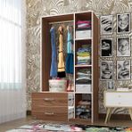 Kenzlife Hülagü 175x90x40 Ceviz 2 Çekmeceli Ceviz Gardrop