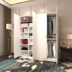 Kenzlife Kaktüs 4 Kapılı 180x160x52 CM Beyaz XLarge Gardrop