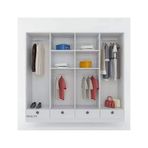 Kenzlife Kamil Beyaz 4 Bölmeli 4 Çekmeceli 182*200*42 cm Kapaksız Giysi Dolabı