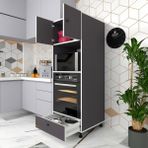 Kenzlife Kamile 162x60x56 cm Fırın Çekmeceli Ayaklı Banyo Kiler Ofis Mutfak Dolabı