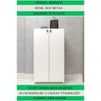 Kenzlife Kapaklı Ayakkabılık Bosnevi Mat Beyaz Sunta 110*080*30 Yimisekiz Çift Ayakkabı Kapasitesi Arkalıksız