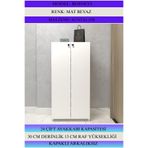 Kenzlife Kapaklı Ayakkabılık Bosnevi Mat Beyaz Sunta 125*060*30 Yirmidört Çift Ayakkabı Kapasitesi Arkalıksız