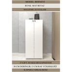 Kenzlife Kapaklı Ayakkabılık Bosnevi Mat Beyaz Sunta 140*060*30 Yirmiyedi Çift Ayakkabı Kapasitesi Arkalıksız