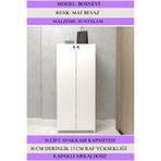 Kenzlife Kapaklı Ayakkabılık Bosnevi Mat Beyaz Sunta 140*080*30 Otuzaltı Çift Ayakkabı Kapasitesi Arkalıksız