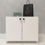 Kenzlife Kapaklı Ayakkabılık Bosnevi Mat Beyaz Suntalam 050 040 30 Altı Çift Ayakkabı Kapasitesi Arkalıksız Beyaz
