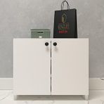 Kenzlife Kapaklı Ayakkabılık Bosnevi Mat Beyaz Suntalam 050*080*30 Oniki Çift Ayakkabı Kapasitesi Arkalıksız