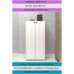 Kenzlife Kapaklı Ayakkabılık Bosnevi Mat Beyaz Suntalam 125*040*30 Onaltı Çift Ayakkabı Kapasitesi Arkalıksız