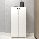 Kenzlife Kapaklı Ayakkabılık Bosnevi Mat Beyaz Suntalam 125*080*30 Otuziki Çift Ayakkabı Kapasitesi Arkalıksız