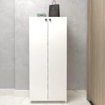Kenzlife Kapaklı Ayakkabılık Bosnevi Mat Beyaz Suntalam 140*040*30 Onsekiz Çift Ayakkabı Kapasitesi Arkalıksız
