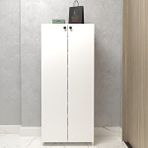 Kenzlife Kapaklı Ayakkabılık Bosnevi Mat Beyaz Suntalam 140*060*30 Yirmiyedi Çift Ayakkabı Kapasitesi Arkalıksız