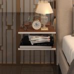 Kenzlife Kenzlife Komodin Guiseppe Cvz Komidin 39 x 19 cm 2 Parça Duvara Monte Askı Aparatlı - Ceviz