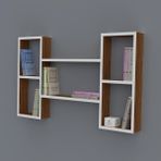 Kenzlife kitaplık gülsu 060*100*20 cvz duvar rafı - Ceviz