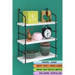 Kenzlife kitaplık junzi mat beyaz suntalam 070(Y)*40(G)*15(D)3 KATLI mutfak banyo duvar rafı