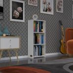 Kenzlife Kitaplık Süper Ga 090*40*19 Byz 3 Katlı Tek Bölme Ofis Mutfak Banyo Dolabı Arkalıksız - Beyaz - renk