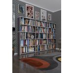 Kenzlife Kitaplık Süper Ga 150*240*19 Gri 5 Katlı 3 Bölme Çift Bölme Opsiyonlu Ofis Mutfak Banyo Dol