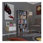 Kenzlife kitaplık süper ga 150*80*19 gri 5 katlı tek bölme çift bölme opsiyonlu ofis mutfak banyo dolabı arkalıksız