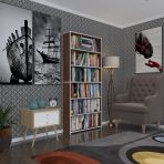 Kenzlife kitaplık süper ga 180*80*19 cvz 6 katlı tek bölme çift bölme opsiyonlu ofis mutfak banyo dolabı arkalıksız