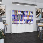 Kenzlife Klasor Dolabi Kilitli Gokboru Byz 175*200*30 Klasorluk Kitaplik Ofis Arkaliksiz