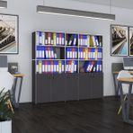 Kenzlife Klasor Dolabi Kilitli Gokboru Gri 175*200*30 Klasorluk Kitaplik Ofis Arkaliksiz