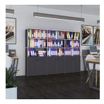 Kenzlife Klasor Dolabi Kilitli Kutalmis Gri 175*240*30 Klasorluk Kitaplik Ofis Arkaliksiz