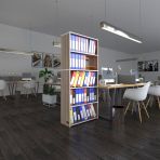 Kenzlife Klasorluk Rafli Rona Crd 175*80*30 Kitaplik Ofis Arkaliksiz