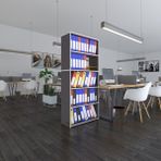 Kenzlife Klasorluk Rafli Rona Gri 175*80*30 Kitaplik Ofis Arkaliksiz