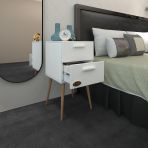 Kenzlife Komodin Donatur Byz 74*39*39 Çift Çekmeceli Ahşap Ayaklı Komidin