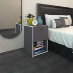 Kenzlife Komodin İzumi Gri 60*39*39 Komidin Kitaplık Ayakkabılık Kapaklı Arkalıklı