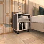 Kenzlife Komodin Matti Gri 48X40x40 Ayarlı Ayaklı Komidin Kitaplık
