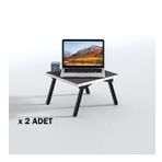 Kenzlife laptop dizüstü bilgisayar sehpası tankutay gri 2 li set 20*39*39 yemek sofra siyah ayak
