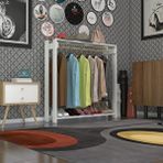 Kenzlife Maksut 135x100x40 Beyaz Askılık Ayakkabılık Giysi Dolabı Gardrop