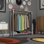 Kenzlife Maksut 135x100x40 Gri Askılık Ayakkabılık Giysi Dolabı Gardrop