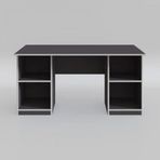 Kenzlife Masi Oka 75x170x60 cm Çift Raflı Dolap Gri Çalışma Masası