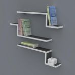 Kenzlife Mediha 015*060*20*3 Gri Duvar Rafı Kitaplık