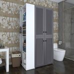 Kenzlife membran çamaşır-kurutma makinesi dolabı kapaklı foka sol gribyz 180*090*60 mebran kapak MDF gövde banyo arkalık
