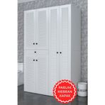 Kenzlife Membran Çamaşır-Kurutma Makinesi Dolabı Şahrur Sağ Byzbyz 187*120*60 Çekmeceli Mebran Kapak Mdf Gövde Banyo