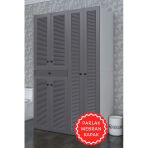 Kenzlife Membran Çamaşır-Kurutma Makinesi Dolabı Şahrur Sağ Gribyz 187*120*60 Çekmeceli Mebran Kapak Suntalam Gövde Banyo