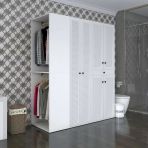 Kenzlife Membran Çamaşır-Kurutma Makinesi Dolabı Ve Giysi Dolabı Çekmeceli Eşari Sol Byzbyz 187*160*60 Mebran Kapak Mdf Gövde Banyo