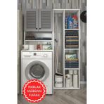 Kenzlife Membran Çamaşır Makinesi Dolabı Hayzumsüpürge Gribyz Panjur 180*126*55 Mebran Kapak Mdf Gövde - GRİBYZ