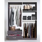 Kenzlife Mengühan 175*90*40 Gri Tek Çekmeceli Gardrop