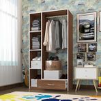 Kenzlife Mengühan 175x90x40 Ceviz 1 Çekmeceli Gardrop